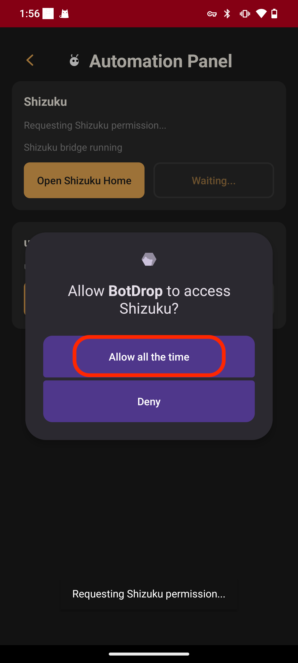 Grant Shizuku permission