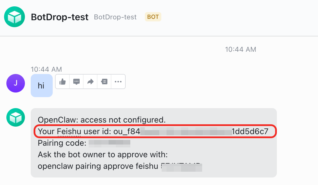Bot replies with User ID