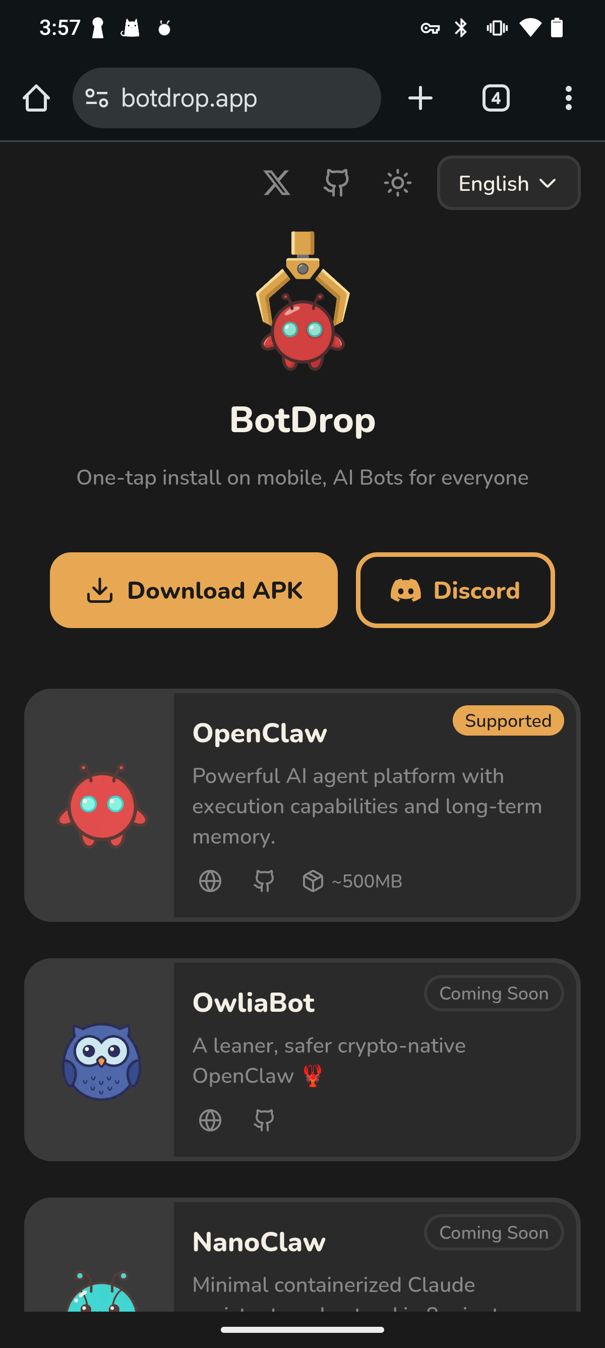 BotDrop website